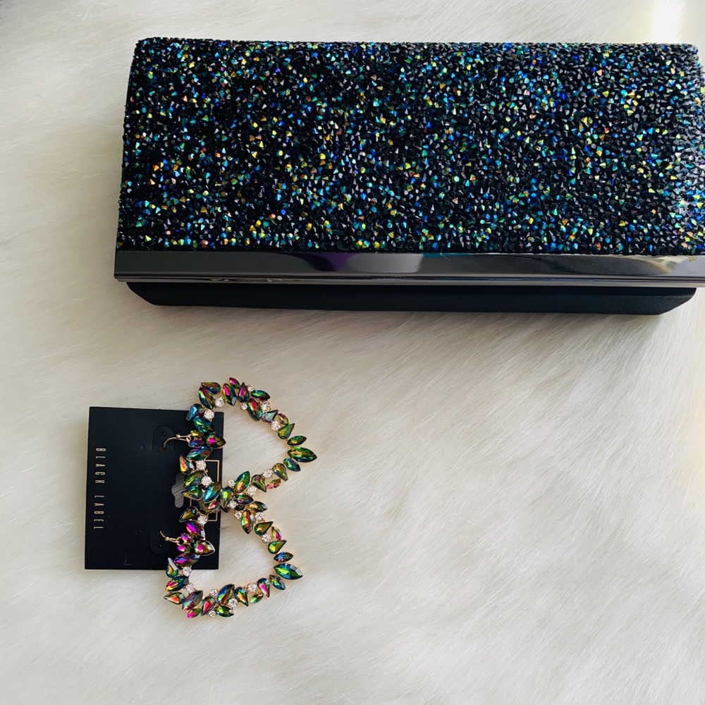 Noir Black Label Green crystal earrings